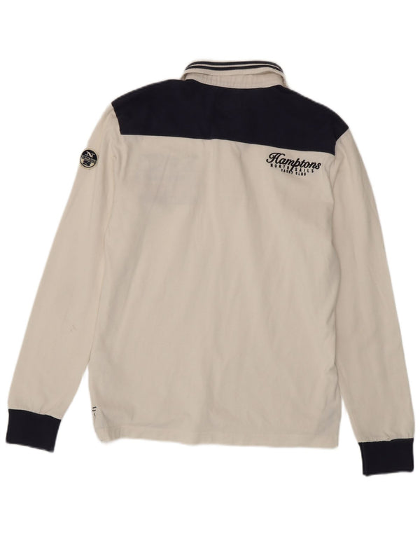 North Sails muška polo majica dugih rukava s grafičkim motivima srednje bijele boje