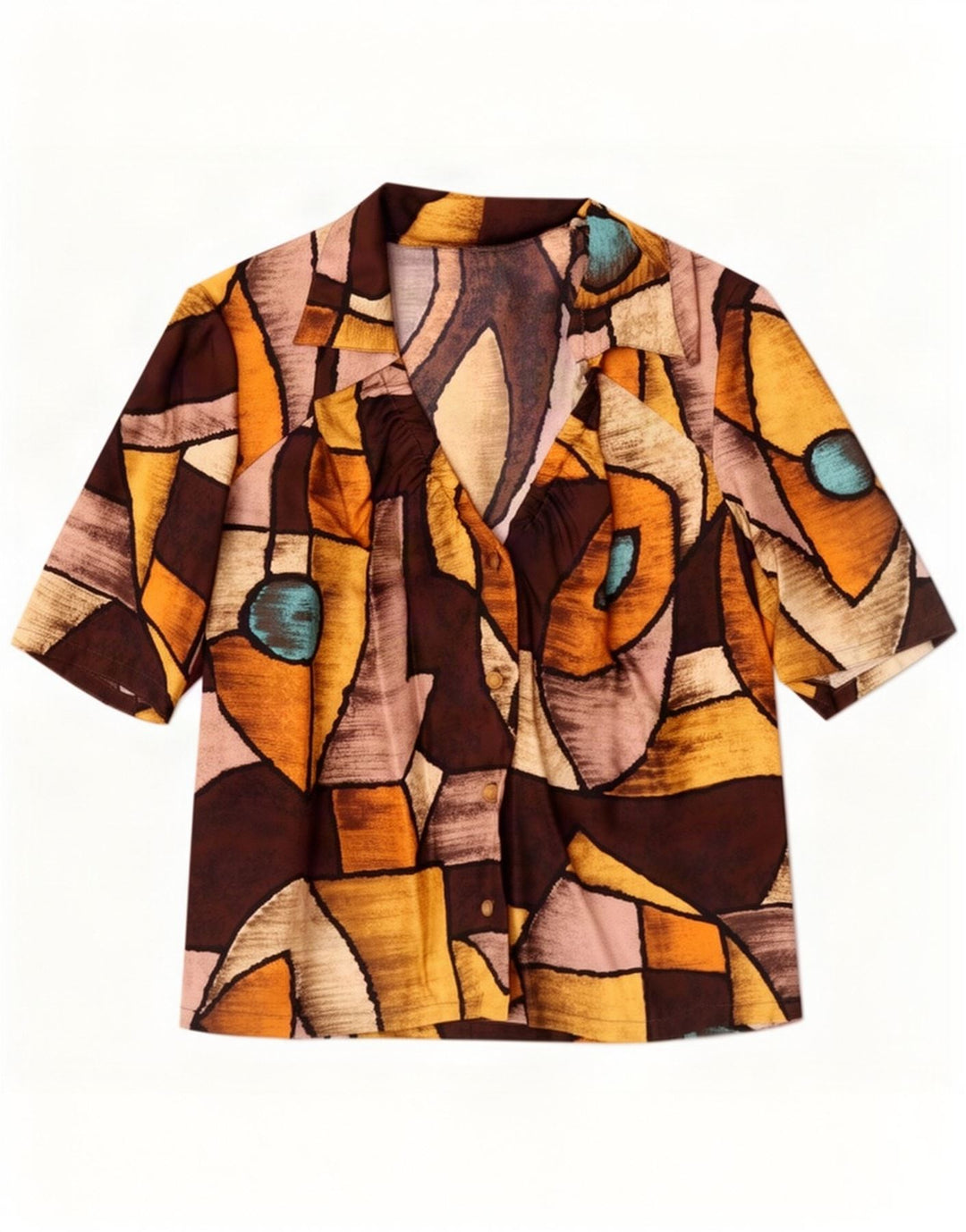 Vintage ženska košulja bluza UK 14 srednje raznobojna geometrijska