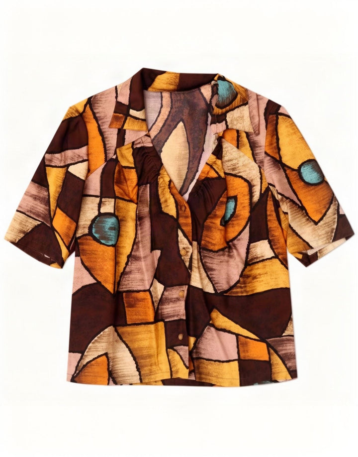 Vintage ženska košulja bluza UK 14 srednje raznobojna geometrijska