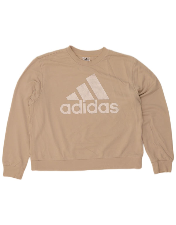 Adidas ženski džemper s grafičkim motivima UK 16/18 veliki bež pamuk