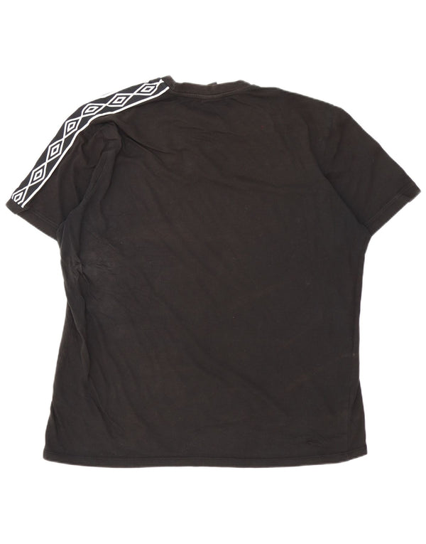 Umbro Mens Graphic T-Shirt Top 2XL Black Geometric Cotton
