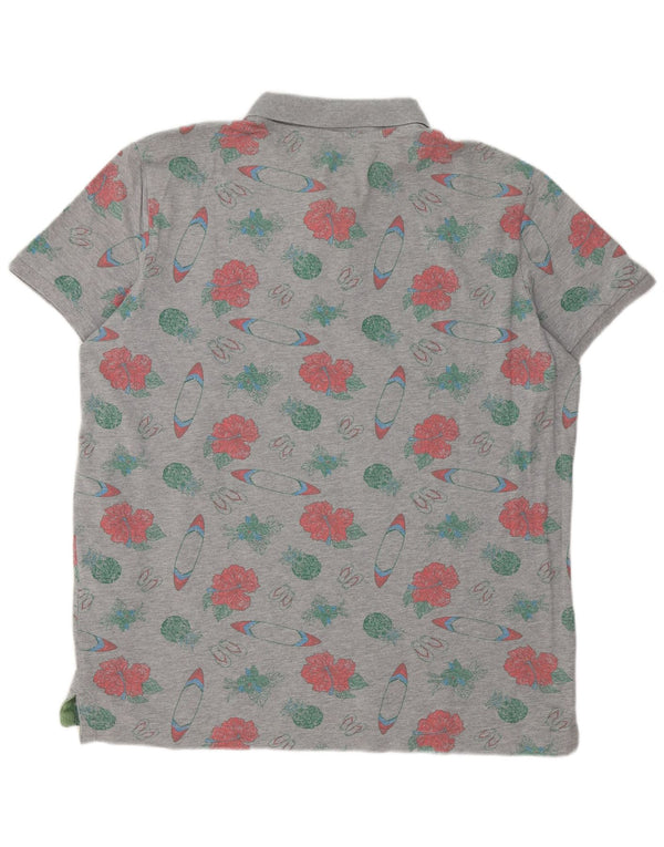 Benetton muška polo majica standardnog kroja XL siva cvjetna
