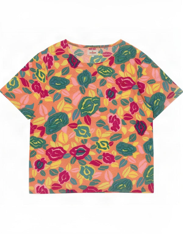 Laura Biagiotti Womens T-Shirt Top UK 16 Large Multicolored Floral