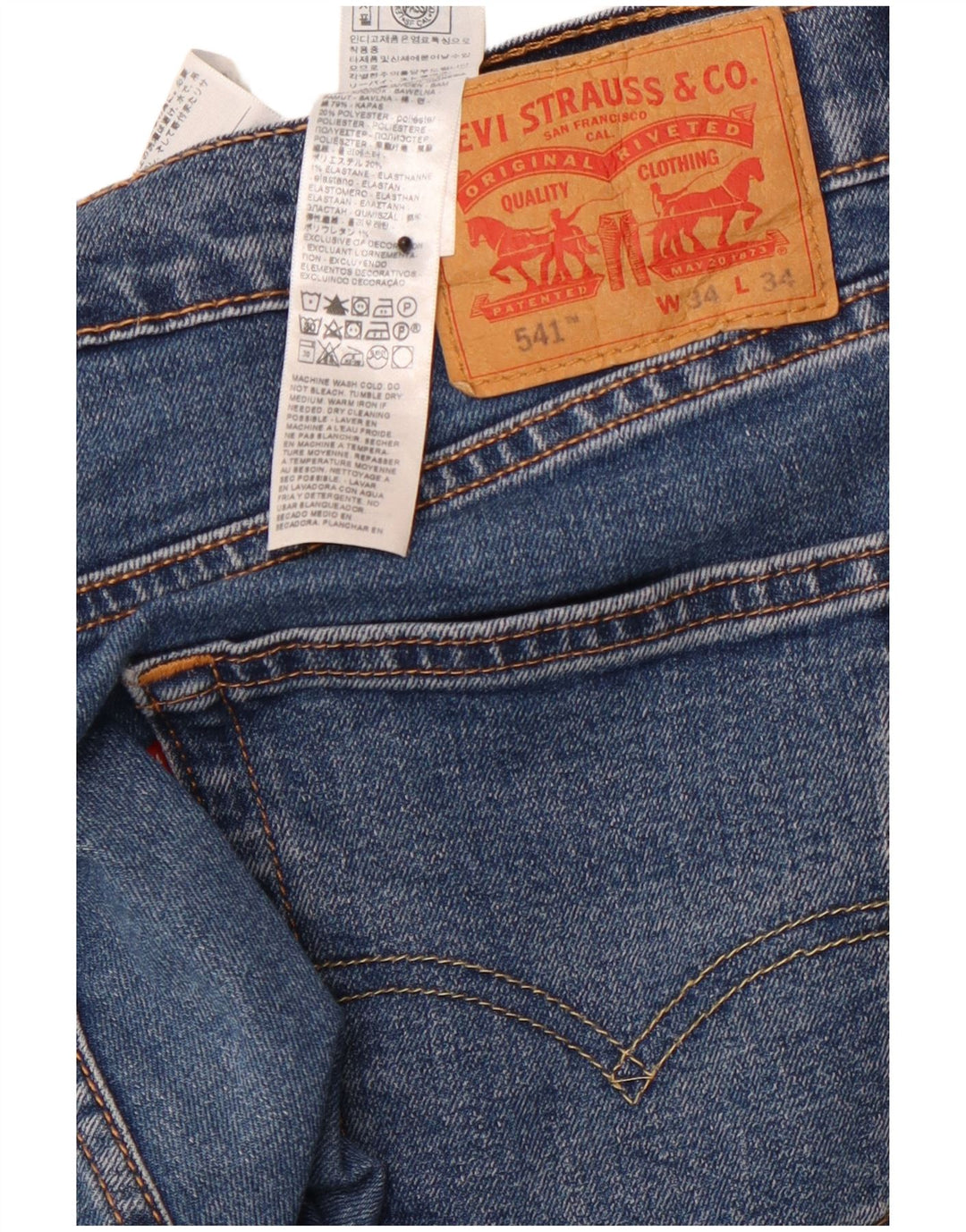 LEVI'S Muške 541 sužene traperice W34 L34 Plavi pamuk