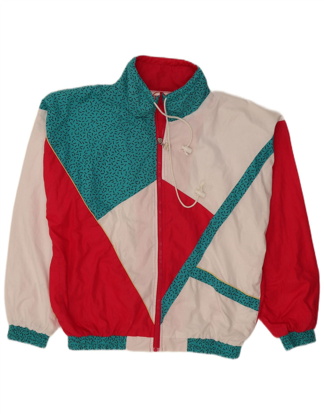 Vintage muška jakna vjetrovka UK 38 Srednje bijeli poliester u boji