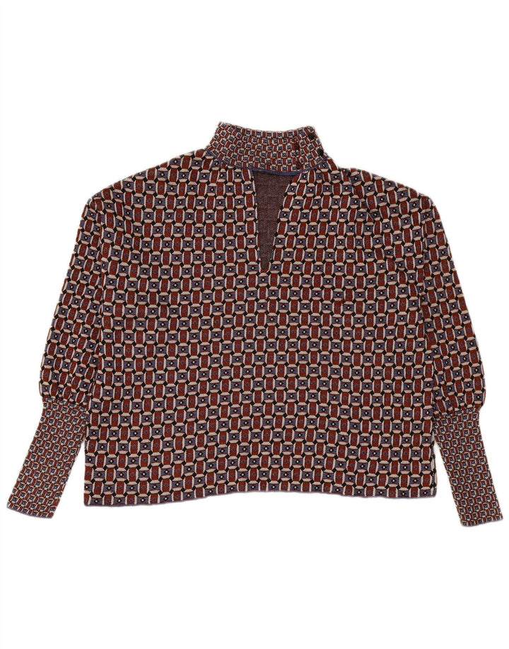 ZARA ženski veliki džemper s kornjačičastim ovratnikom UK 10 Small Burgundy