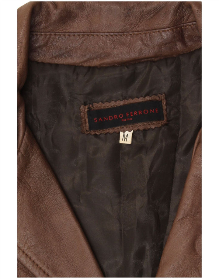 Sandro Ferrone ženski kožni kaput UK 12 Srednje smeđa koža