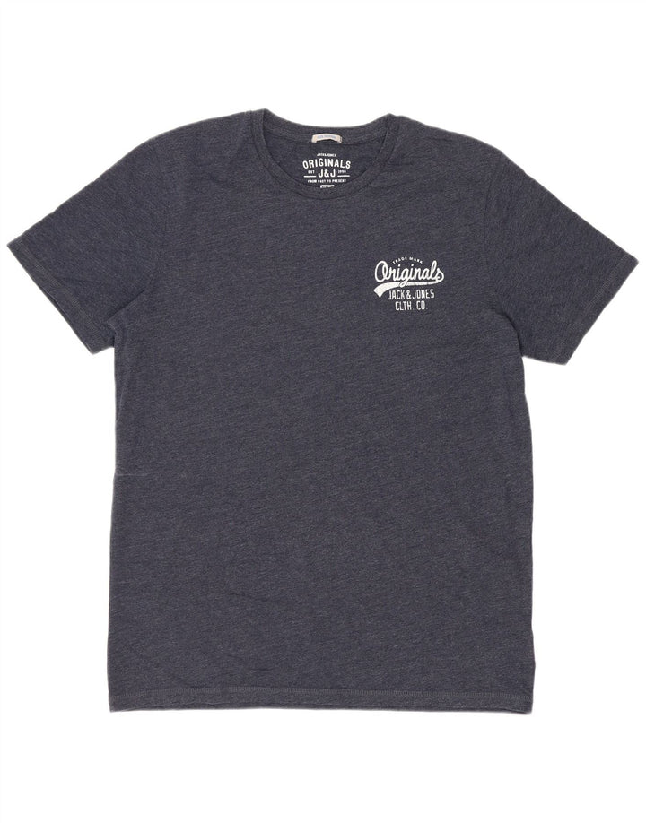 Jack & Jones muška majica kratkih rukava srednje tamnoplavi pamuk