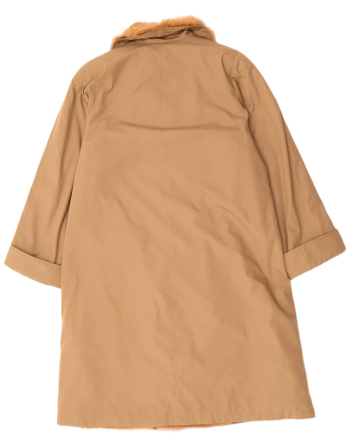 Vintage ženski šerpa kaput UK 14 veliki bež poliester