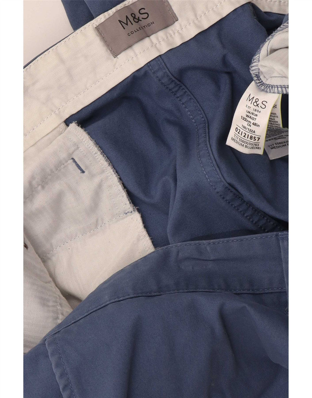 Marks & Spencer muške chino kratke hlače W48 4XL plavi pamuk