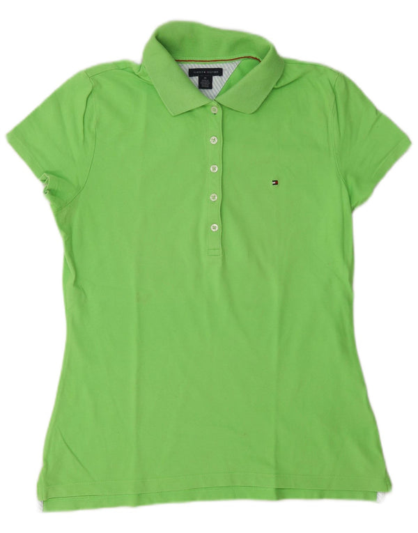 Tommy Hilfiger ženska polo majica UK 12 Srednje zeleni pamuk