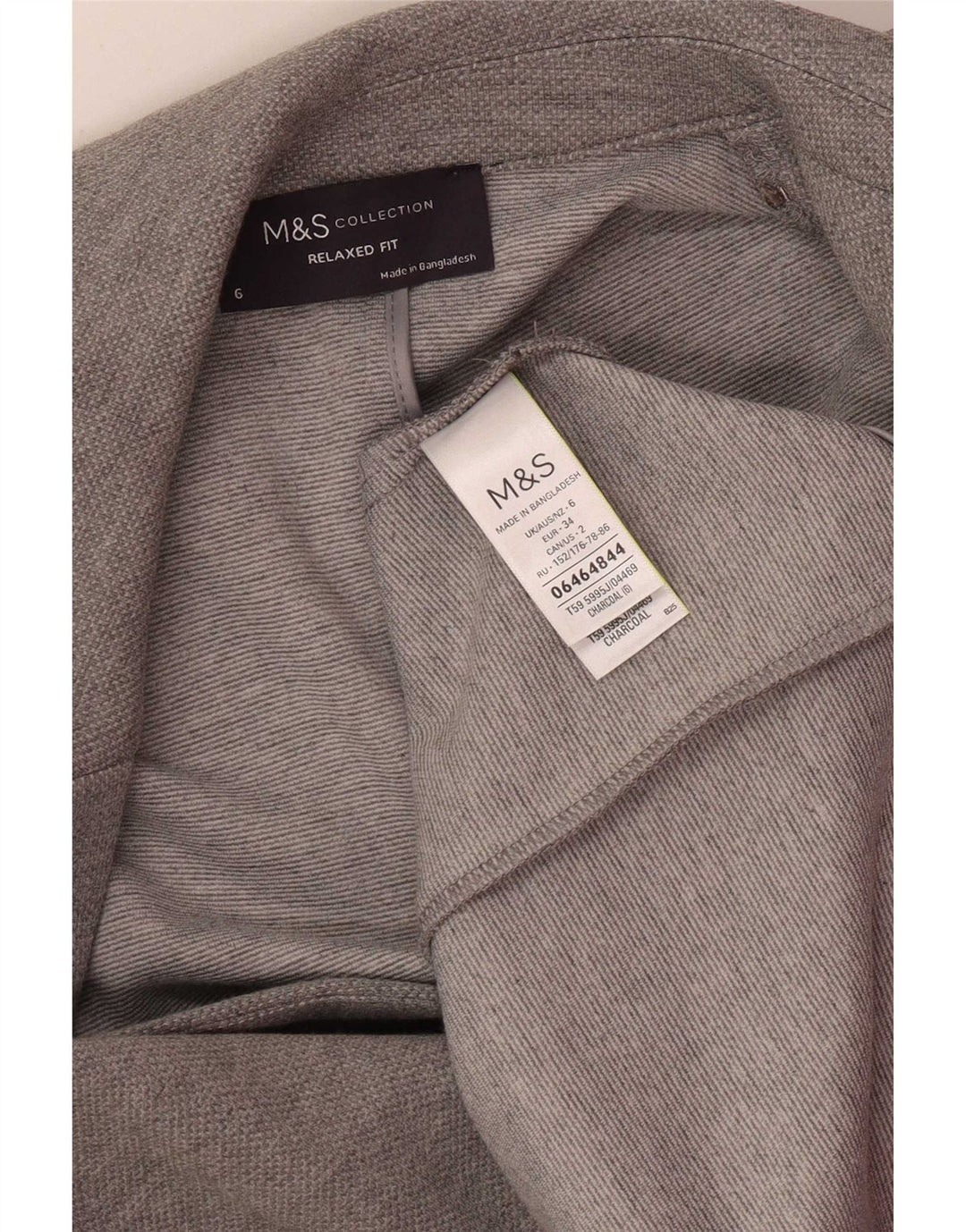 Marks & Spencer ženska jakna sakoa opuštenog kroja UK 6 XS sivi poliester