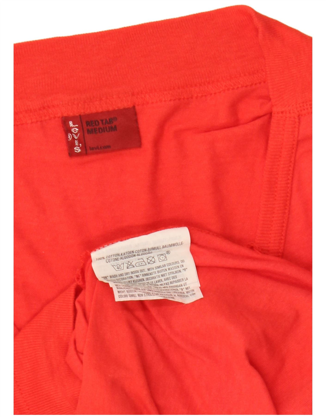 LEVI'S ženski kratki džemper s V-izrezom UK 12 Srednje crveni pamuk