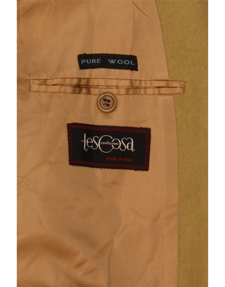 Vintage ženski kaput s dvostrukim kopčanjem UK 14, srednja kaki vuna