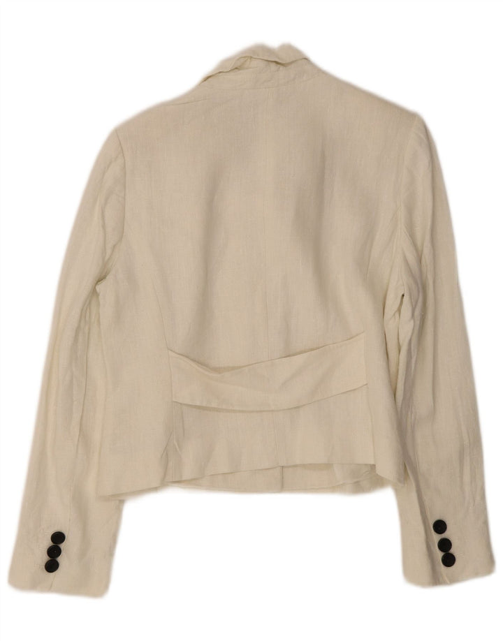 Hobbs ženski sako s 3 gumba UK 14 Large Off White Lan