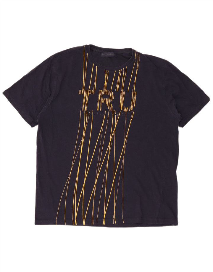 Trussardi muška grafička majica XL tamnoplavi pamuk