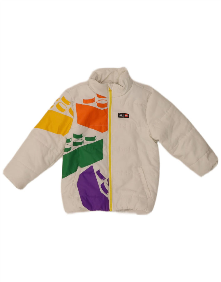 ADIDAS Boys Lego podstavljena jakna 4-5 godina, bijeli poliester u boji