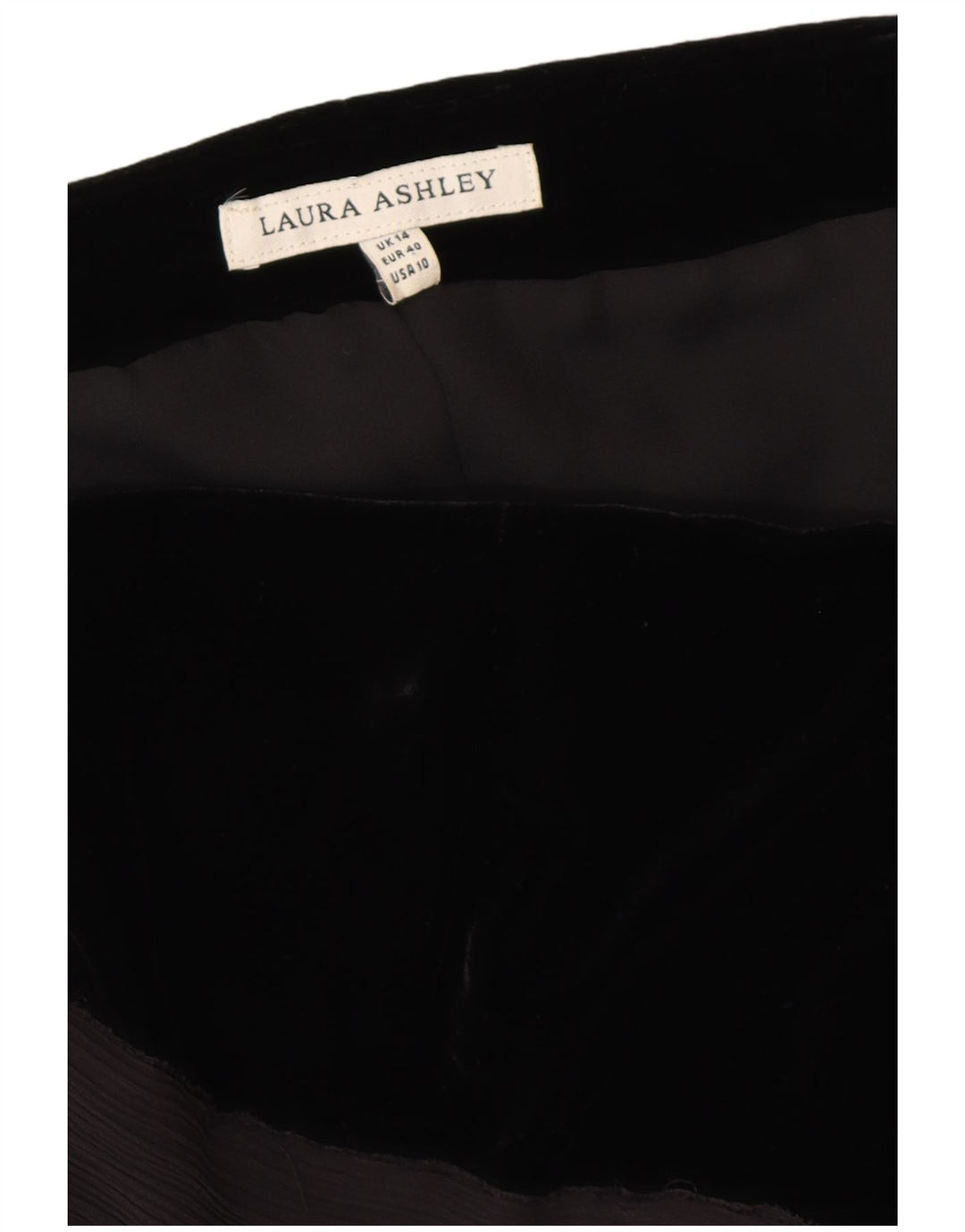 LAURA ASHLEY Ženski gornji dio korzeta od baršuna UK 14 Srednje crna viskoza