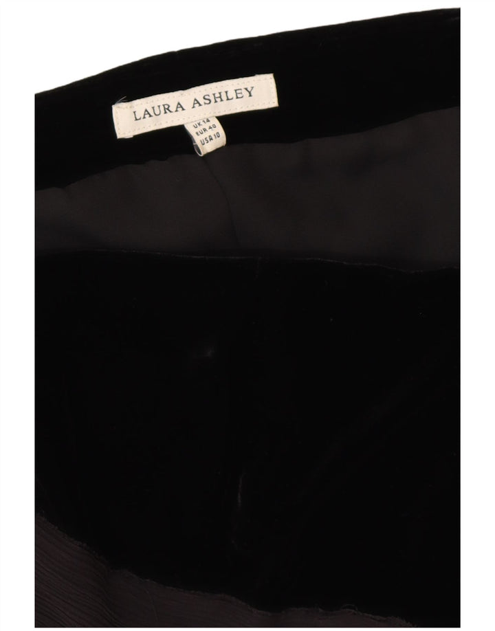 LAURA ASHLEY Ženski gornji dio korzeta od baršuna UK 14 Srednje crna viskoza