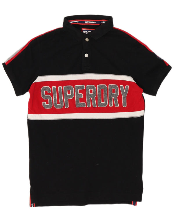 SUPERDRY muška grafička polo majica srednje crne boje, pamuk