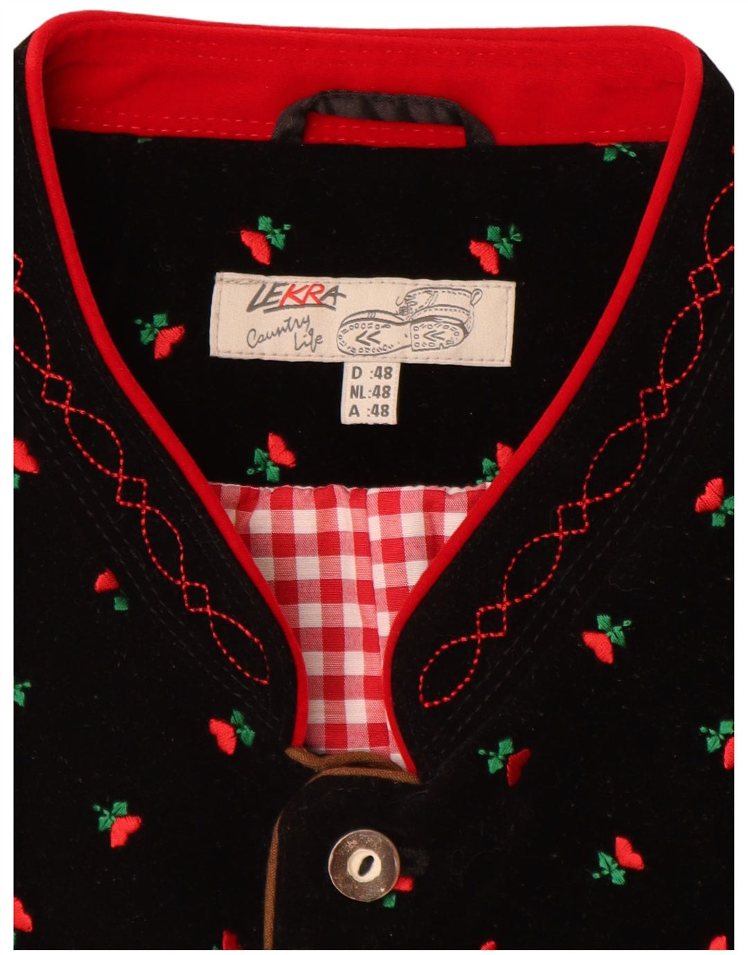 LEKRA Muški prsluk od samta IT 48 Mali crni cvjetni