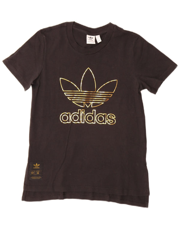 Adidas ženska majica kratkih rukava s grafičkim motivima UK 10, mali crni pamuk