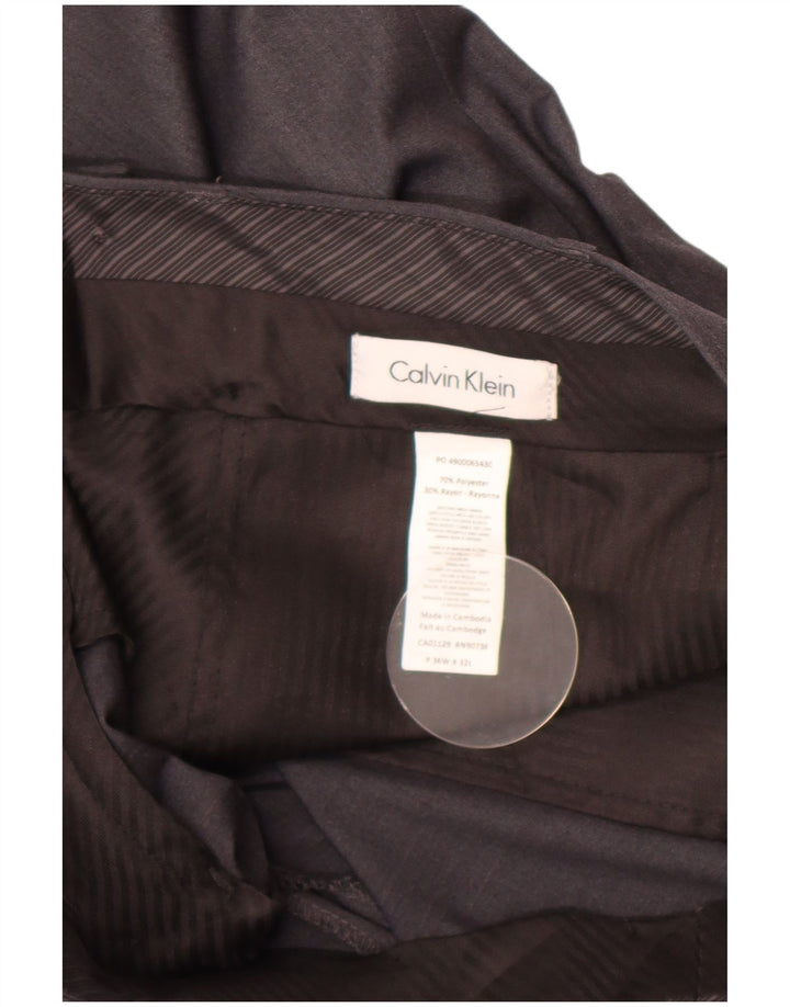 Calvin Klein muške hlače ravnog odijela W36 L32 sivi poliester