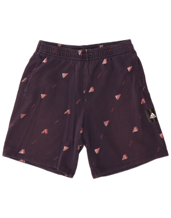 Adidas Mens Graphic Sport Shorts Large  Navy Blue Cotton