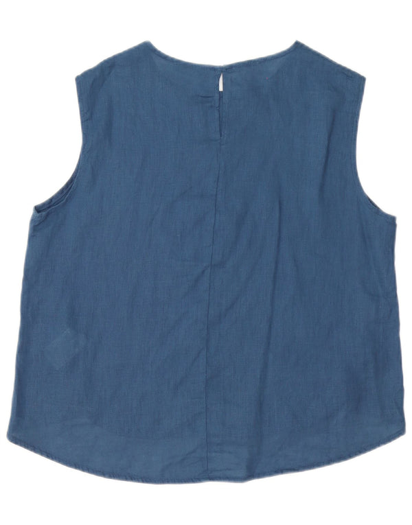 Benetton ženska majica bez rukava velike veličine UK 10 Small Tavy Blue Linen