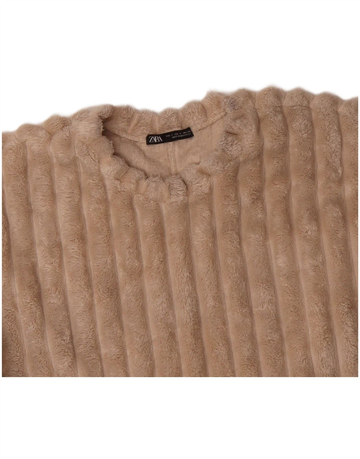 ZARA veliki ženski džemper od flisa UK 10 Small Beige