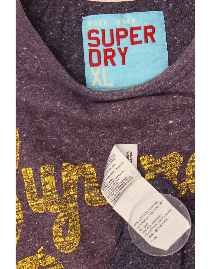 SUPERDRY ženska majica kratkih rukava s grafičkim motivima UK 18 XL Ljubičasti flekasti pamuk