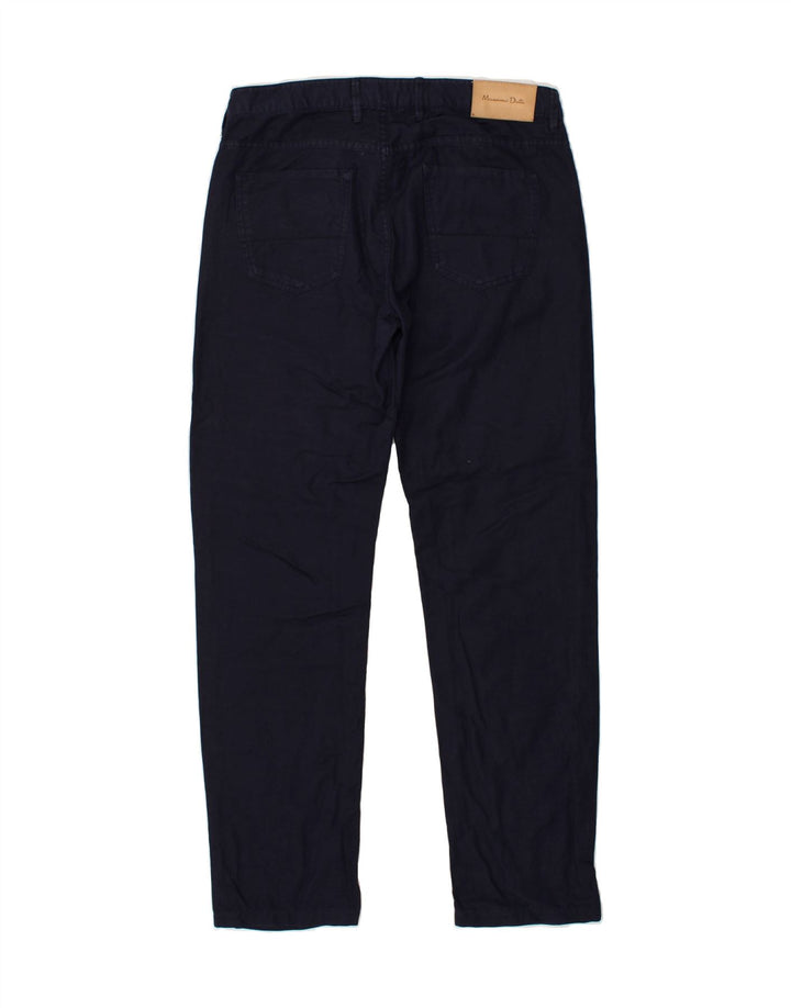 MASSIMO DUTTI Womens Casual Fit Slim Casual Trousers W31 L30 Navy Blue | Vintage Massimo Dutti | Thrift | Second-Hand Massimo Dutti | Used Clothing | Messina Hembry 