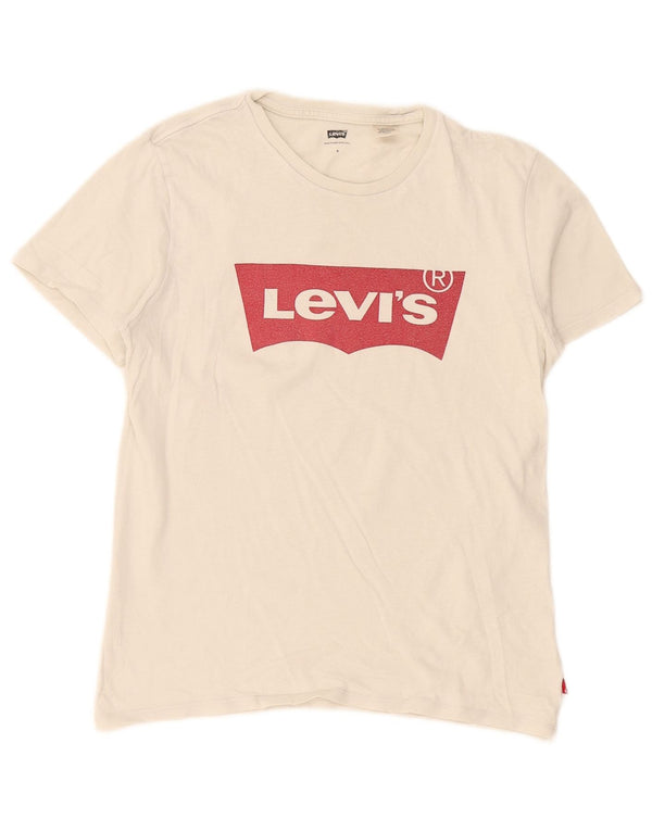 Gornja ženska majica kratkih rukava Levi's s velikim grafičkim motivima UK 10 Small White