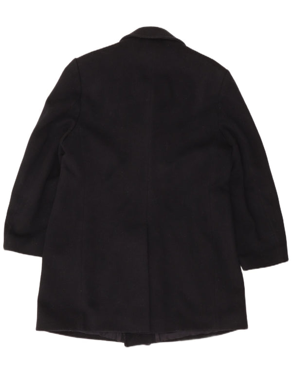 VINTAGE Mens Double Breasted Coat UK 42 XL Navy Blue Wool