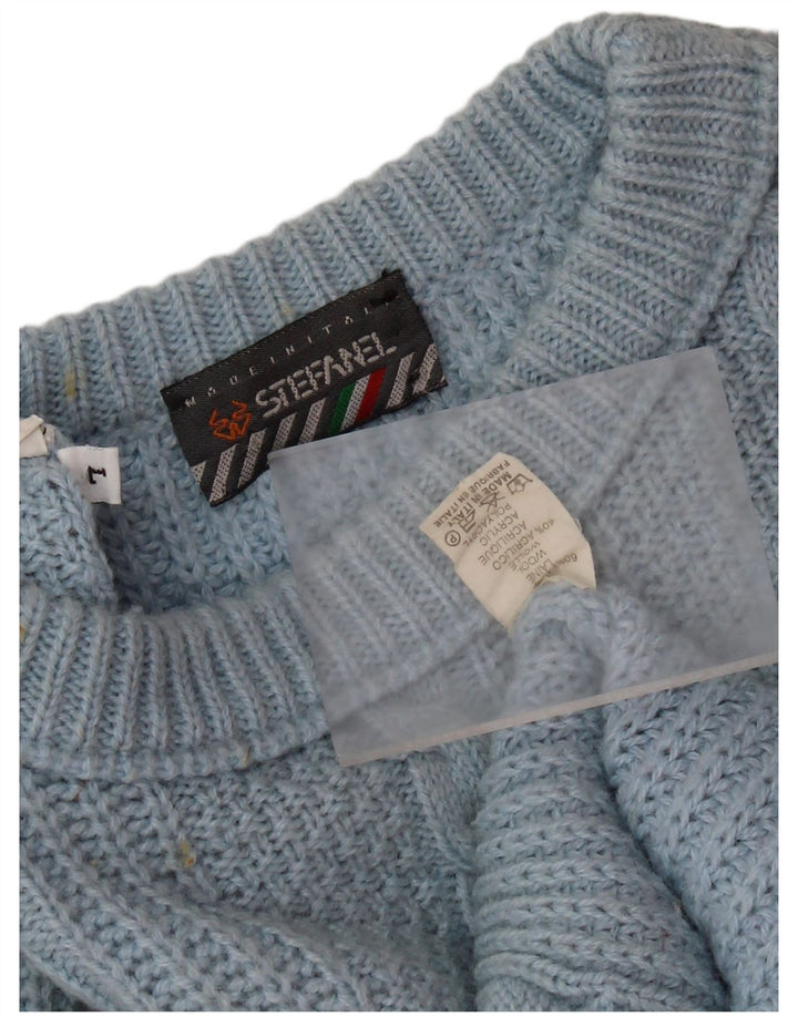 STEFANEL ženski džemper s okruglim izrezom UK 16 Veliki plavi vuneni