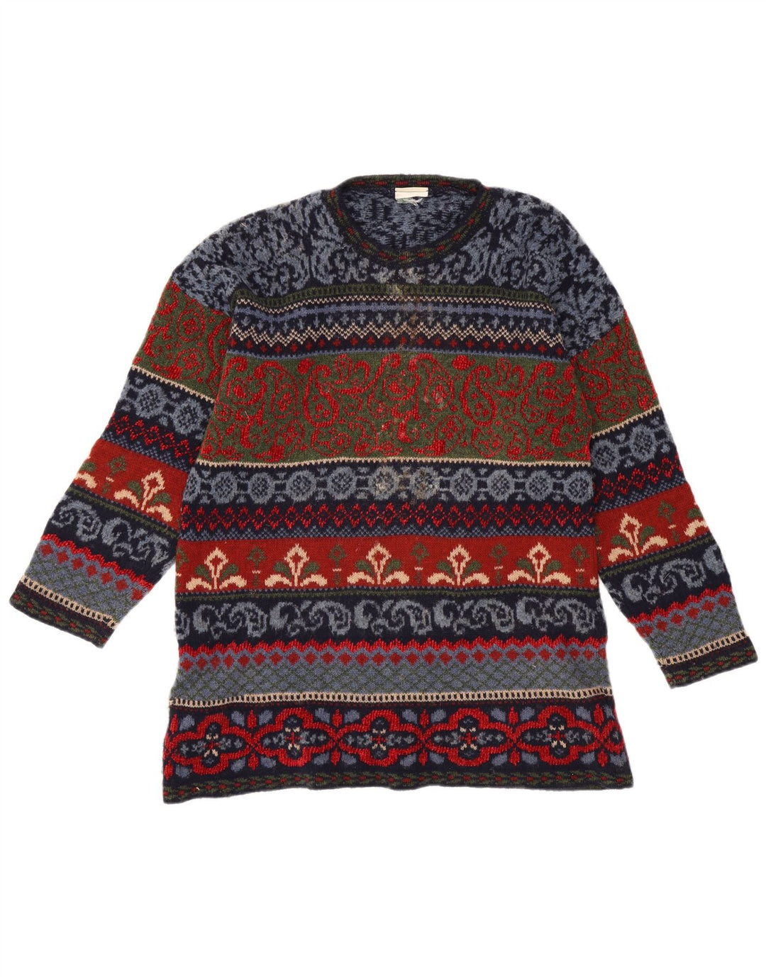 Vintage muški džemper s okruglim izrezom IT 44, srednje raznobojni Fair Isle