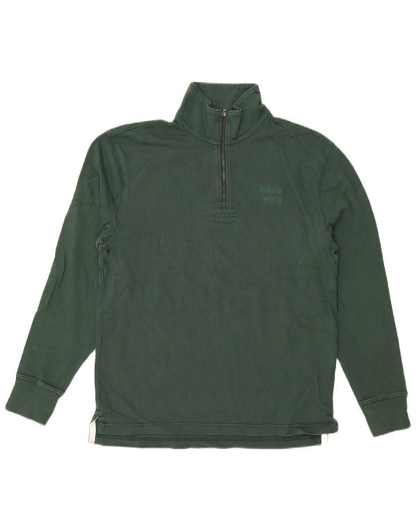 J. Crew muška majica s izrezom s patentnim zatvaračem Mali zeleni pamuk