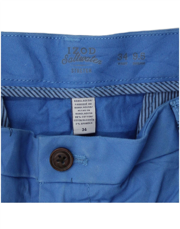 IZOD Muške kratke chino hlače sa slanom vodom W34 Pamuk s velikim plavim točkama