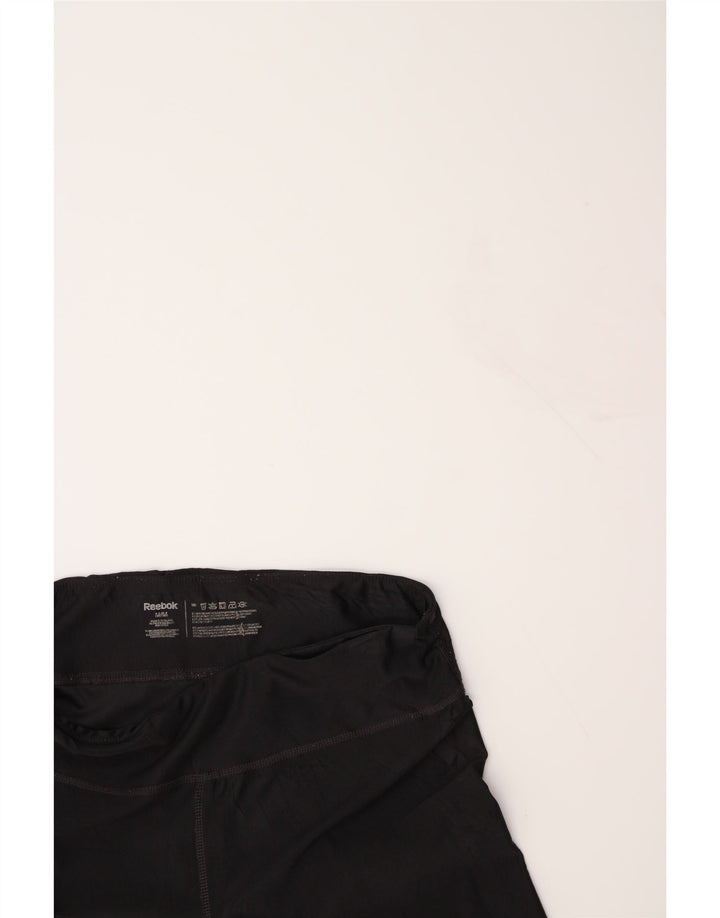 REEBOK Womens Graphic Leggings UK 14 Medium  Black Vintage Reebok and Second-Hand Reebok from Messina Hembry 