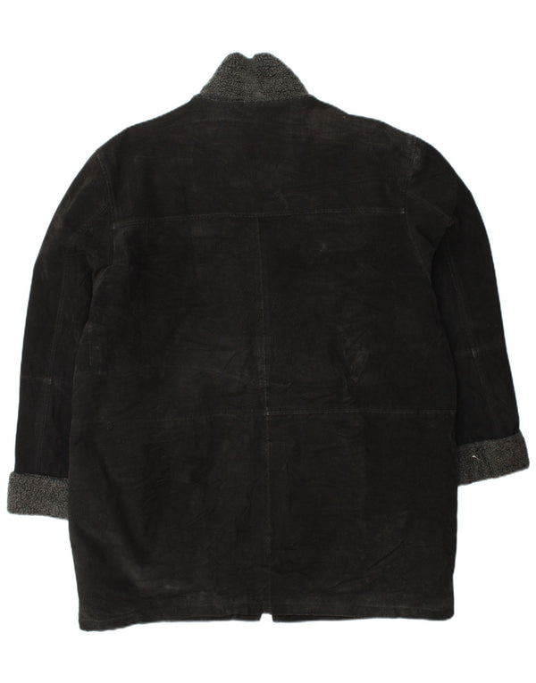 VINTAGE ženski gornji kaput od antilopa UK 18 XL crna koža