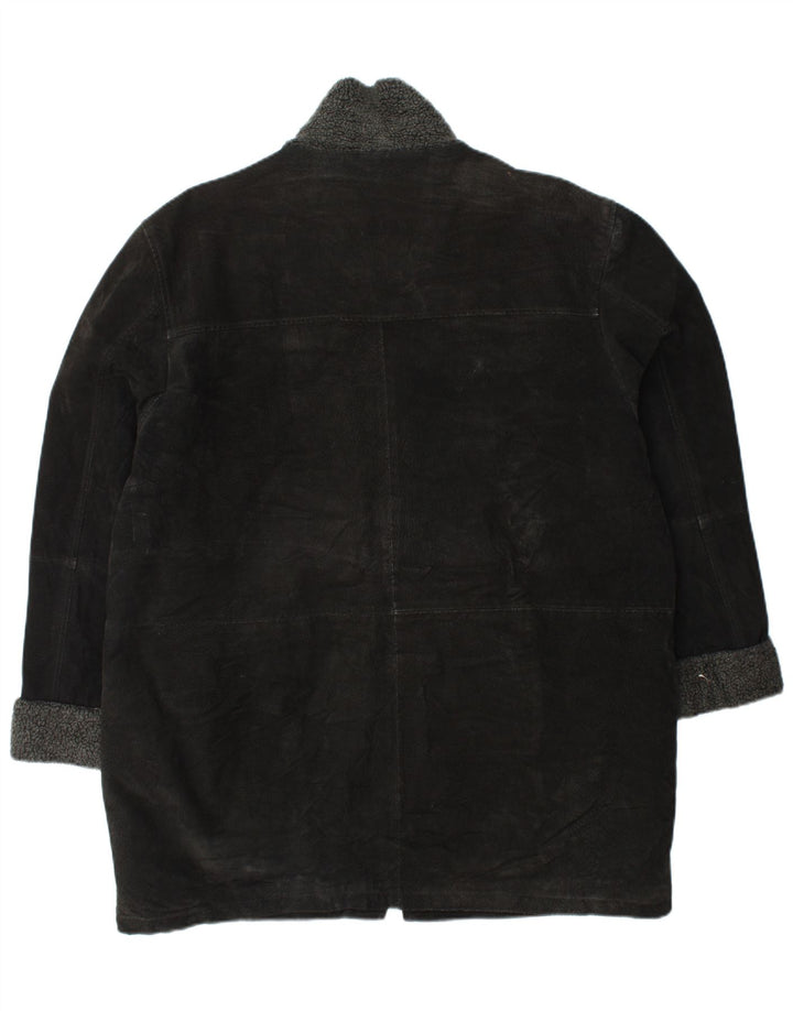 VINTAGE ženski gornji kaput od antilopa UK 18 XL crna koža