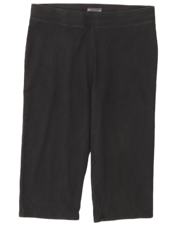 Marks & Spencer ženske kapri tajice UK 18 XL crni pamuk