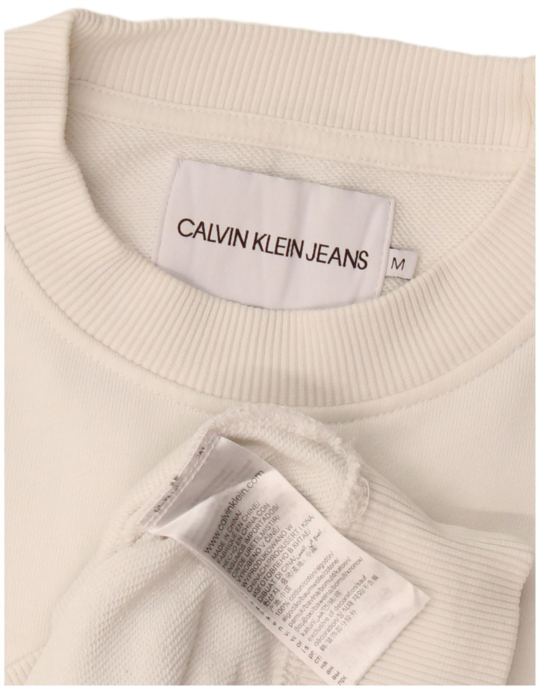 Calvin Klein Jeans Ženska majica s 3/4 rukavima UK 14 srednje bijela