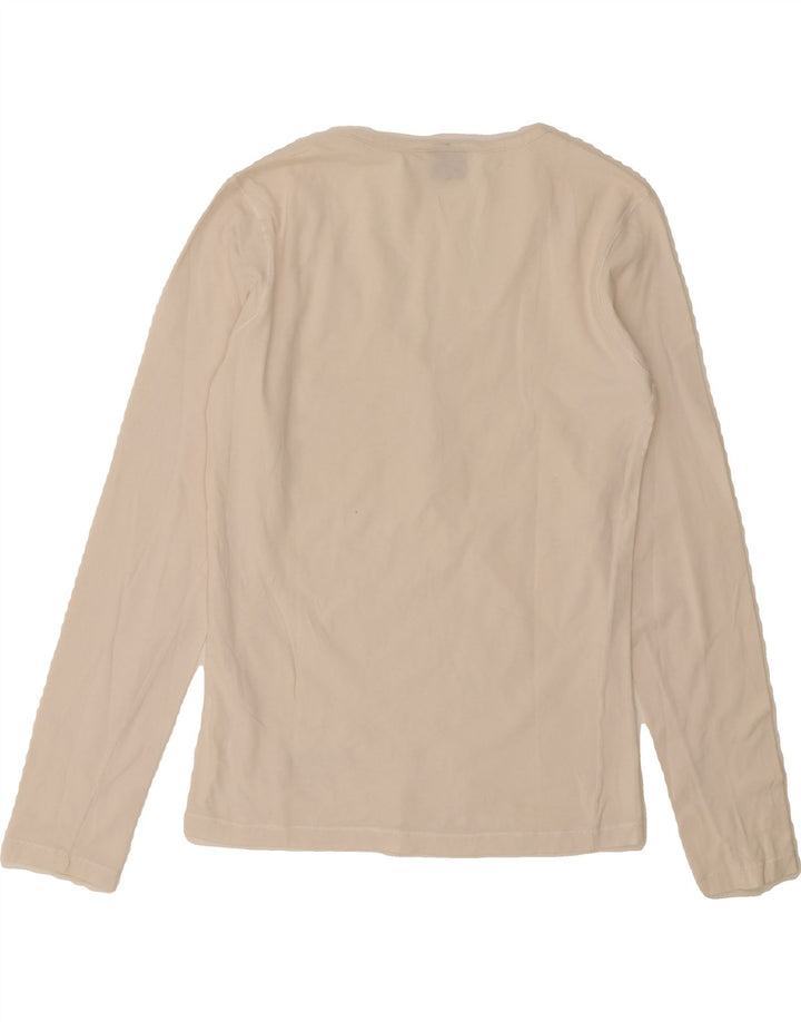 LEE Womens Top Long Sleeve UK 12 Medium Off White Vintage Lee and Second-Hand Lee from Messina Hembry 