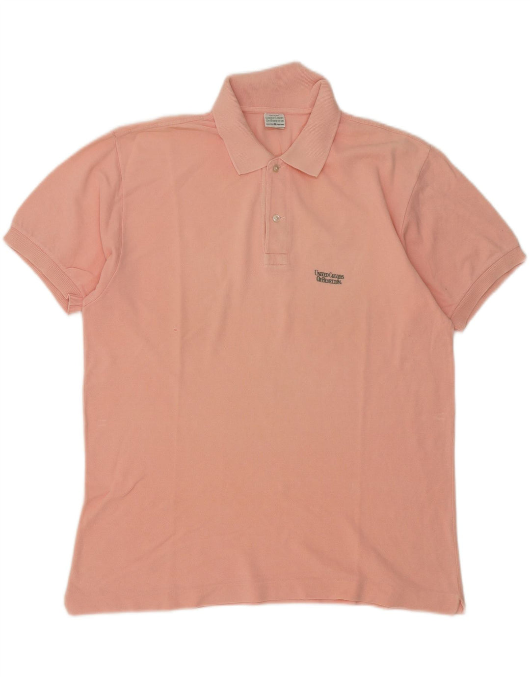 BENETTON Mens Polo Shirt Medium Pink Cotton Vintage Benetton and Second-Hand Benetton from Messina Hembry 