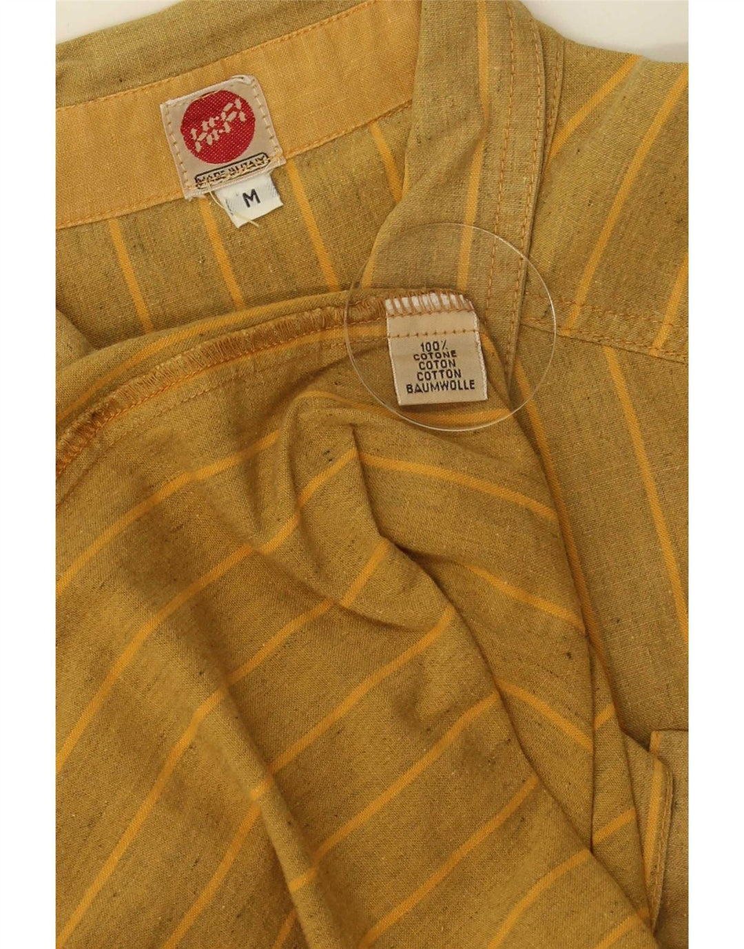 Vintage muška košulja od srednje žutog prugastog pamuka