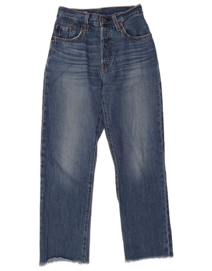 Levi's ženske 501 ravne traperice W24 L26 plavi pamuk