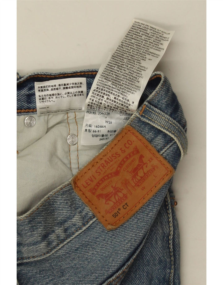 LEVI'S Ženske kratke traper hlače 501 W26 Mali pamuk na plave točke