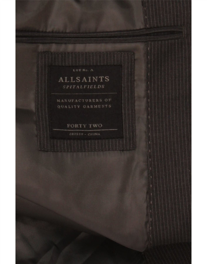 Muška jakna s 2 gumba All Saints, UK 42 XL, sive pruge