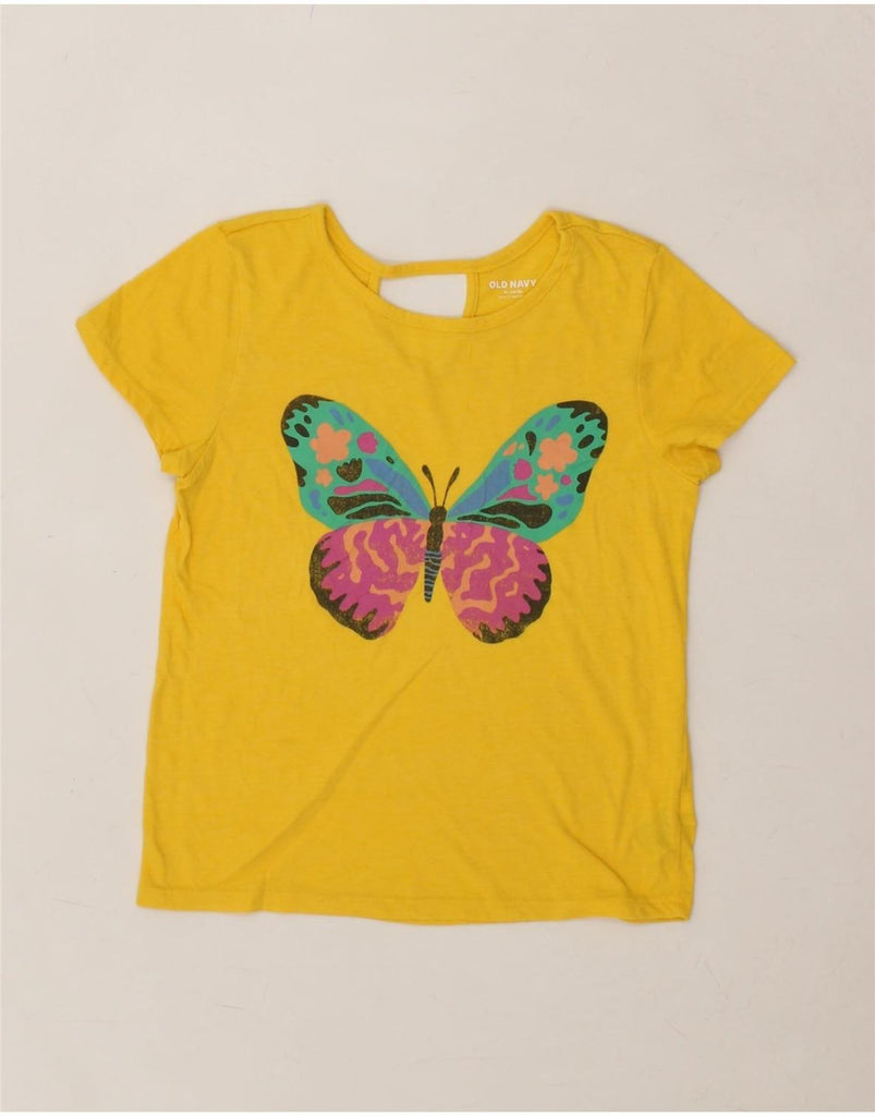 OLD NAVY Girls Graphic T-Shirt Top 12-13 Years XL Yellow Cotton Vintage Old Navy and Second-Hand Old Navy from Messina Hembry 